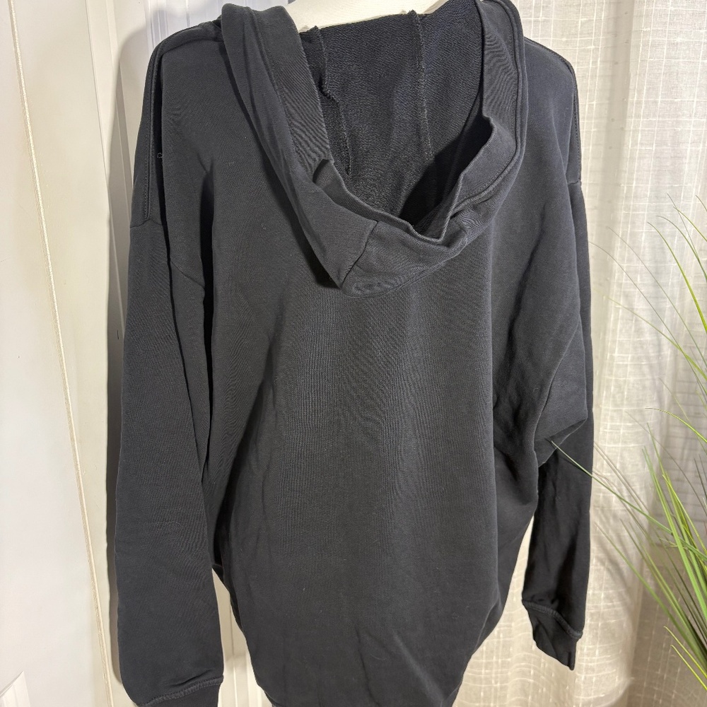 Nike Sportswear Club Lace Up Oversize Hoodie in Black - Picture 2 of 3
